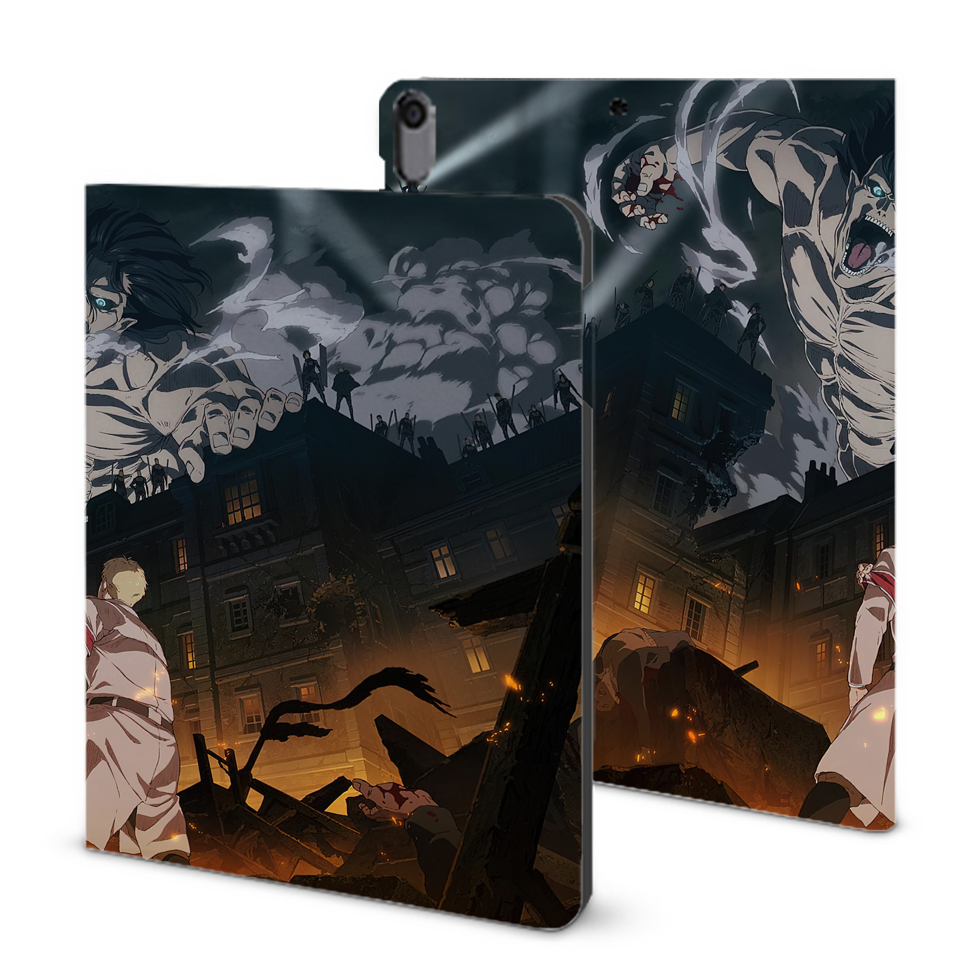 （画像用） 進撃の巨人 Attack on Titan IPad ケース ブック型 PUレザー TPU 耐衝撃 軽量 薄型 ペン収納なし 全面保護 IPad 各モデル対応